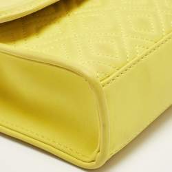 Pre Owned Tory Burch Yellow Leather Small Flemming Bag