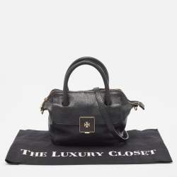 Pre Owned Tory Burch Black Leather Clara Satchel