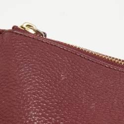 Pre Owned Tory Burch Burgundy Leather Crossbody Bag