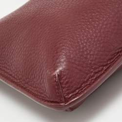 Pre Owned Tory Burch Burgundy Leather Crossbody Bag