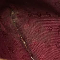 Pre Owned Tory Burch Burgundy Leather Crossbody Bag