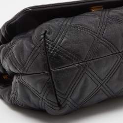 Pre Owned Tory Burch Black Leather Fleming Soft Shoulder Bag