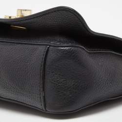 Pre Owned Tory Burch Navy Blue Leather Mercer Shoulder Bag