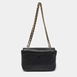 Pre Owned Tory Burch Navy Blue Leather Mercer Shoulder Bag