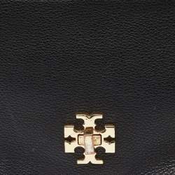 Pre Owned Tory Burch Navy Blue Leather Mercer Shoulder Bag