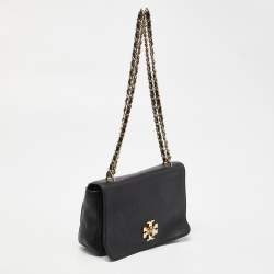 Pre Owned Tory Burch Navy Blue Leather Mercer Shoulder Bag