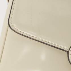 Pre Owned Tory Burch Off White Patent Leather Robinson Spazzolato Shoulder Bag