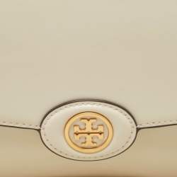 Pre Owned Tory Burch Off White Patent Leather Robinson Spazzolato Shoulder Bag