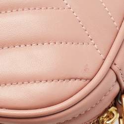 Pre Owned Tory Burch Pink Chevron Leather Small Kira Camera Bag