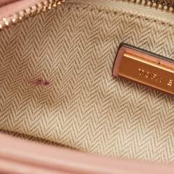 Pre Owned Tory Burch Pink Chevron Leather Small Kira Camera Bag
