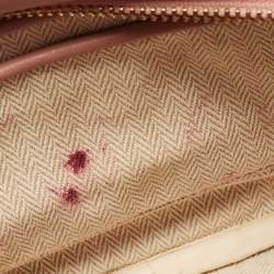 Pre Owned Tory Burch Pink Chevron Leather Small Kira Camera Bag