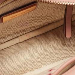 Pre Owned Tory Burch Pink Chevron Leather Small Kira Camera Bag