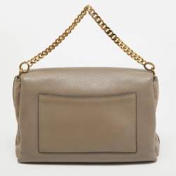 Pre Owned Tory Burch Grey Leather Kira Flap Shoulder Bag