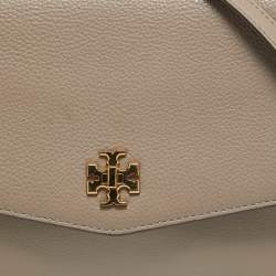 Pre Owned Tory Burch Grey Leather Kira Flap Shoulder Bag
