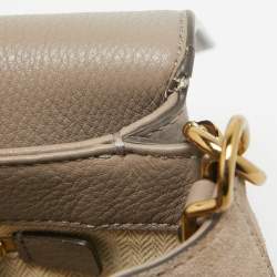 Pre Owned Tory Burch Grey Leather Kira Flap Shoulder Bag