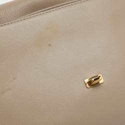 Pre Owned Tory Burch Grey Leather Kira Flap Shoulder Bag