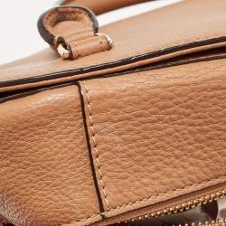 Pre Owned Tory Burch Brown Leather Zip Satchel