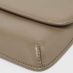 Pre Owned Tory Burch Beige Leather Diana Flap Clutch