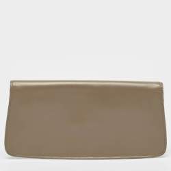 Pre Owned Tory Burch Beige Leather Diana Flap Clutch