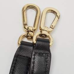 Pre Owned Tory Burch Black Laser Cut Saffiano Leather Double Zip Robinson Tote