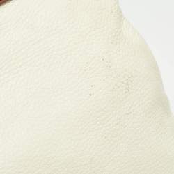 Pre Owned Tory Burch Cream/Brown Leather Tote