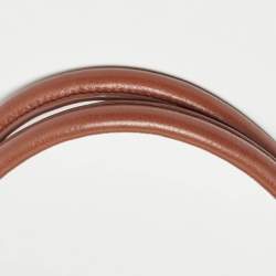 Pre Owned Tory Burch Cream/Brown Leather Tote