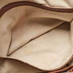 Pre Owned Tory Burch Cream/Brown Leather Tote