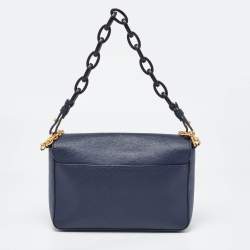 Tory Burch Navy Blue Leather Kira Double Strap Bag