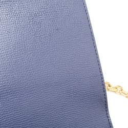 Tory Burch Navy Blue Leather Kira Double Strap Bag