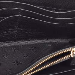 Tory Burch Black Leather Britten Zip Around Wallet