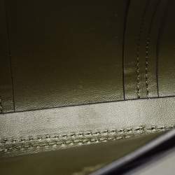 Pre Owned Tory Burch Olive Green Leather Mini Block-T Top Handle Bag