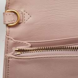 Tory Burch Pink Leather Britten Flap Crossbody Bag