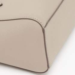 Pre Owned Tory Burch Beige Leather Mini Emerson Satchel