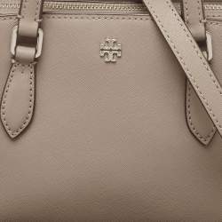 Pre Owned Tory Burch Beige Leather Mini Emerson Satchel