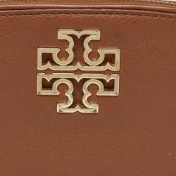Tory Burch Brown Leather Britten Zip Around Wallet