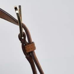 Pre Owned Tory Burch Brown Leather Britten Crossbody Bag