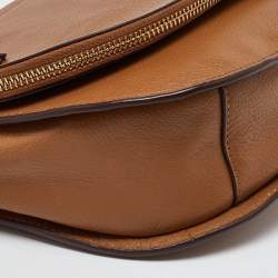 Pre Owned Tory Burch Brown Leather Britten Crossbody Bag