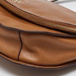 Pre Owned Tory Burch Brown Leather Britten Crossbody Bag