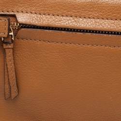 Pre Owned Tory Burch Brown Leather Britten Crossbody Bag