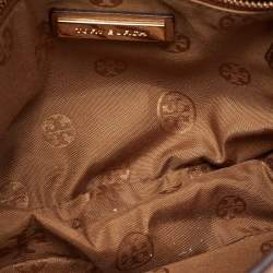 Pre Owned Tory Burch Brown Leather Britten Crossbody Bag