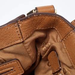 Pre Owned Tory Burch Brown Leather Britten Crossbody Bag