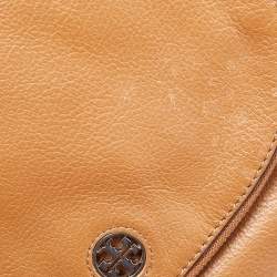 Pre Owned Tory Burch Brown Leather Britten Crossbody Bag
