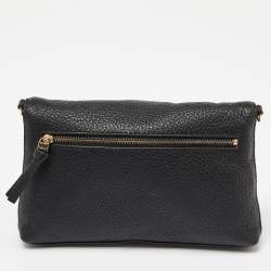 Tory Burch Black Leather Foldover Crossbody Bag