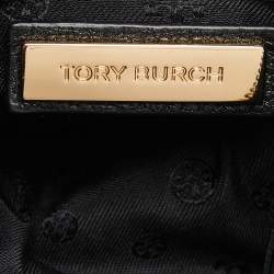 Tory Burch Black Leather Foldover Crossbody Bag