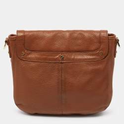 Pre Owned Tory Burch Brown Leather Amanda Crossbody Bag