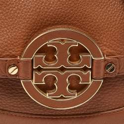 Pre Owned Tory Burch Brown Leather Amanda Crossbody Bag