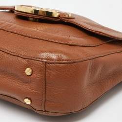 Pre Owned Tory Burch Brown Leather Amanda Crossbody Bag