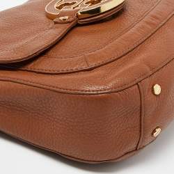 Pre Owned Tory Burch Brown Leather Amanda Crossbody Bag