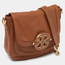 Pre Owned Tory Burch Brown Leather Amanda Crossbody Bag