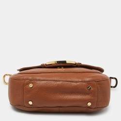 Pre Owned Tory Burch Brown Leather Amanda Crossbody Bag